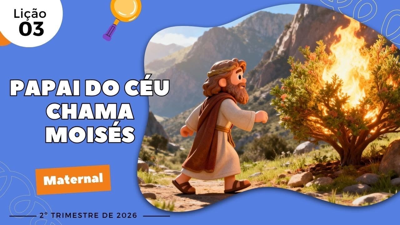 Capa da aula: Papai do Céu Chama Moisés (A Sarça Ardente)