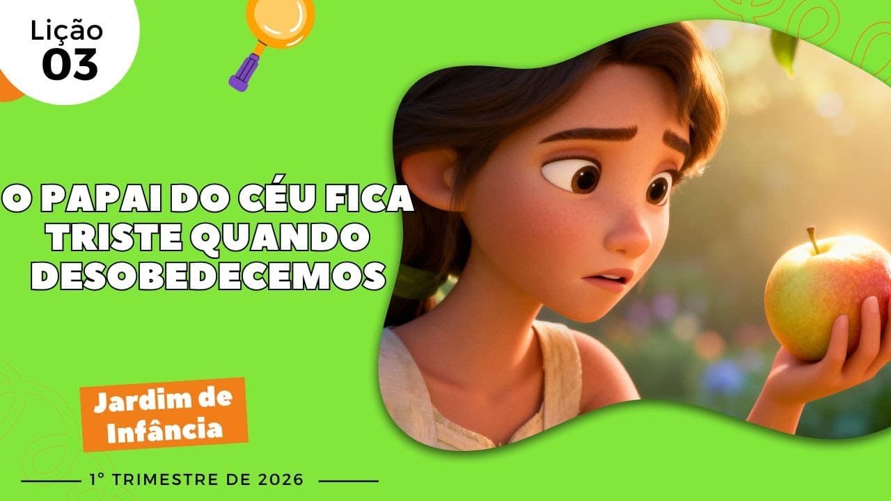 Capa da aula: O Papai do Céu fica triste quando desobedecemos.